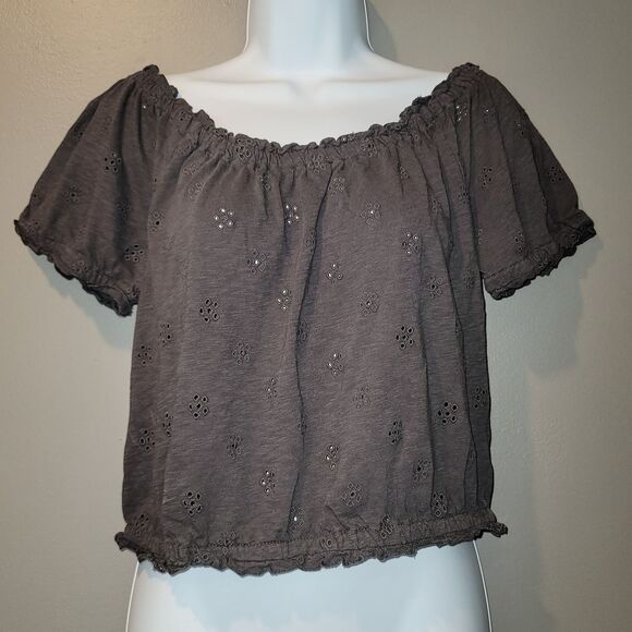 American Eagle Eyelet Crop Top Size Medium - Picture 1 of 4